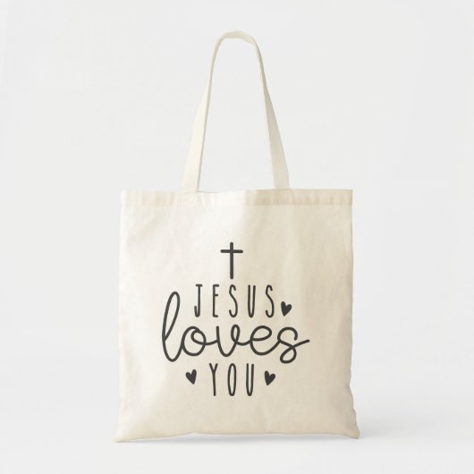 Simpele minimalistische jezus houdt van je Canvas  Tote Bag (Voorkant)