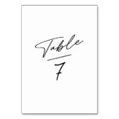 Simpele Minimalistische Kalligrafie Tafelnummer (Achterkant)