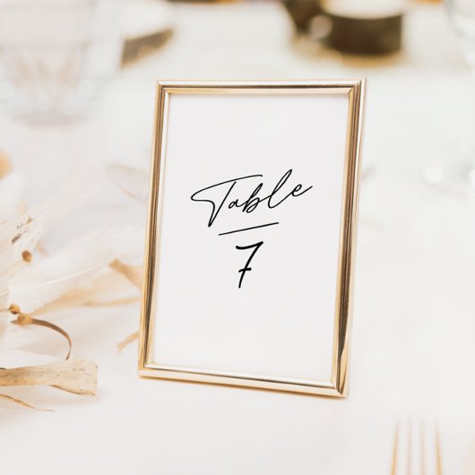 Simpele Minimalistische Kalligrafie Tafelnummer