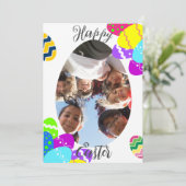 simpele, moderne bloem Happy Easter naar vrienden  Feestdagenkaart (Staand voorkant)