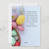 simpele, moderne bloem Happy Easter naar vrienden  Feestdagenkaart (Achterkant)