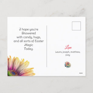 simpele, moderne bloem Happy Easter naar vrienden Feestdagenkaart