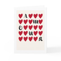 Simpele Moderne Minimale Amour Valentijnsdag Kaart