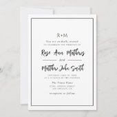 simpele moderne uitnodiging voor een lijst bruilof (Voorkant)