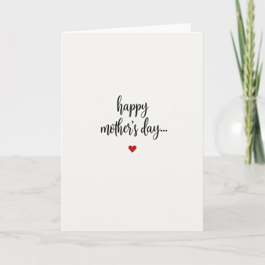 Simpele Moederdag Liefde Kaart (Voorkant)