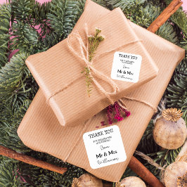 Simpele Mr en Mrs Black en White dank u Vierkante Sticker