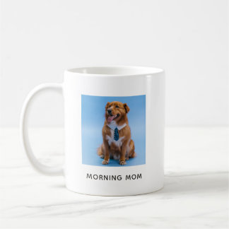 Simpele ochtendmoeder gepersonaliseerde hondsfoto koffiemok