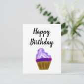 simpele paarse cupcake elegant gefeliciteerd bedankkaart (Staand voorkant)