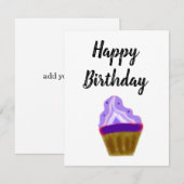 simpele paarse cupcake elegant gefeliciteerd bedankkaart (Voorkant / Achterkant)