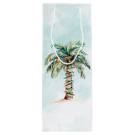 Simpele Palmboom Strand Vakantie Kerstmis Wijn Cadeautas