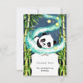 Simpele Pastel Magische Panda Verjaardag Bedankkaart (Voorkant)