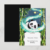 Simpele Pastel Magische Panda Verjaardag Bedankkaart (Voorkant / Achterkant)