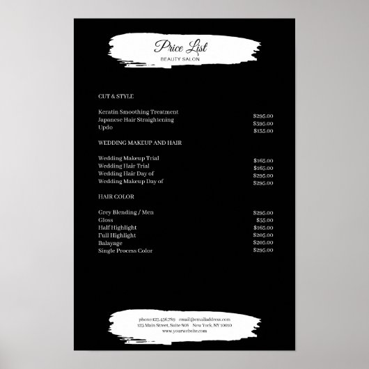 Simpele Poster met Zwarte Witte Prijslijst (Voorkant)