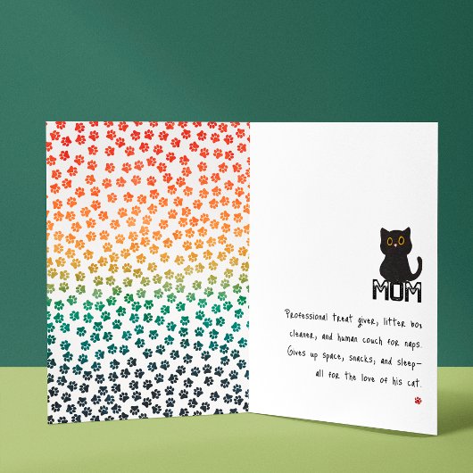Simpele Retro Zonsondergang Kattenpootjes Grappige Kaart