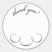 simpele rol bedankt ronde sticker (Voorkant)
