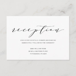 Simpele Romantische Calligrafie Bruilofts Ontvangs Informatiekaartje