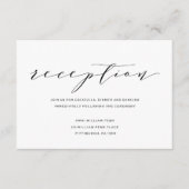 Simpele Romantische Calligrafie Bruilofts Ontvangs Informatiekaartje (Voorkant)