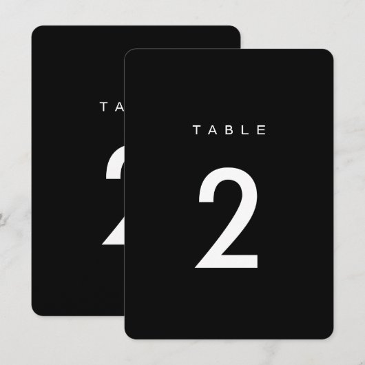 Simpele Romantische Kalligrafie Huwelijk Tafel Num Kaart (Voorkant / Achterkant)