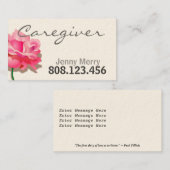 Simpele Roos Caregiver Business Card template Visitekaartje (Voorkant / Achterkant)