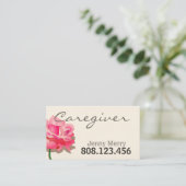 Simpele Roos Caregiver Business Card template Visitekaartje (Staand voorkant)
