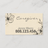 Simpele Roos Caregiver Business Card template Visitekaartje (Voorkant)