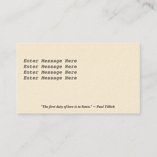 Simpele Roos Caregiver Business Card template Visitekaartje (Achterkant)