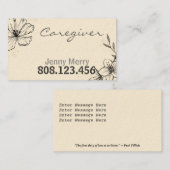 Simpele Roos Caregiver Business Card template Visitekaartje (Voorkant / Achterkant)