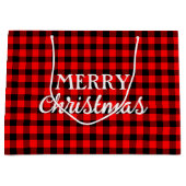    Simpele Rustieke Buffalo Plaid Rode Kerstmis Groot Cadeauzakje (Voorkant)