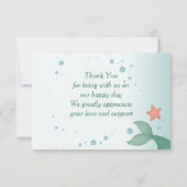 Simpele schattige kleine zeemeermin bedankkaart (Achterkant)