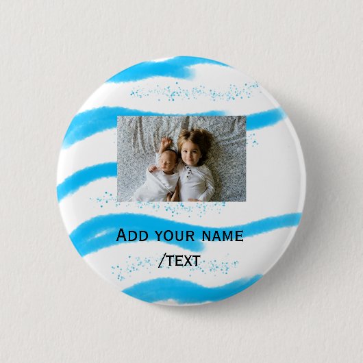 simpele ster sparkle gliter voegt aangepaste tekst ronde button 5,7 cm (Voorkant)