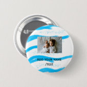 simpele ster sparkle gliter voegt aangepaste tekst ronde button 5,7 cm (Voorkant /achterkant)