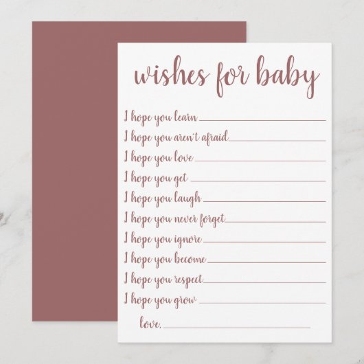 Simpele taupe wensen | Desert Roos Keepsake Kaart (Voorkant / Achterkant)
