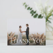 simpele tekst bedankt voor je trouwfotokaart (Staand voorkant)