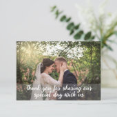 Simpele Trouwfoto Dankkaart Bedankkaart (Staand voorkant)