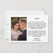 Simpele Trouwfoto Dankkaart Bedankkaart (Achterkant)