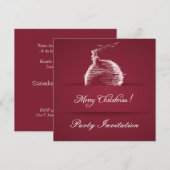 simpele uitnodiging voor berry red elegant kerstmi (Voorkant / Achterkant)