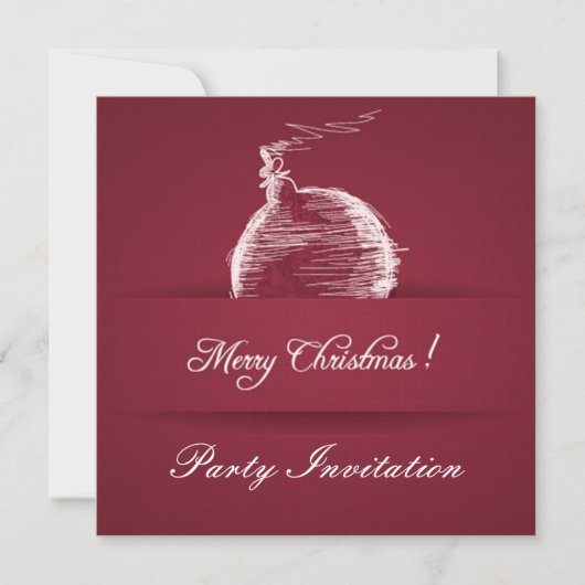 simpele uitnodiging voor berry red elegant kerstmi (Voorkant)