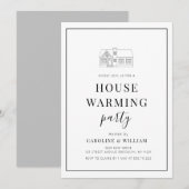 simpele uitnodiging voor het opwarmen van zwart li (Voorkant / Achterkant)