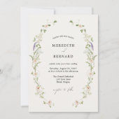 Simpele Vintage Rustieke Wilde Bloemen Bruiloft Kaart (Voorkant)