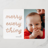 Simpele vrolijke alles foto folie feestdagenkaart (Voorkant)