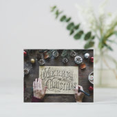Simpele vrolijke kerst briefkaart (Staand voorkant)