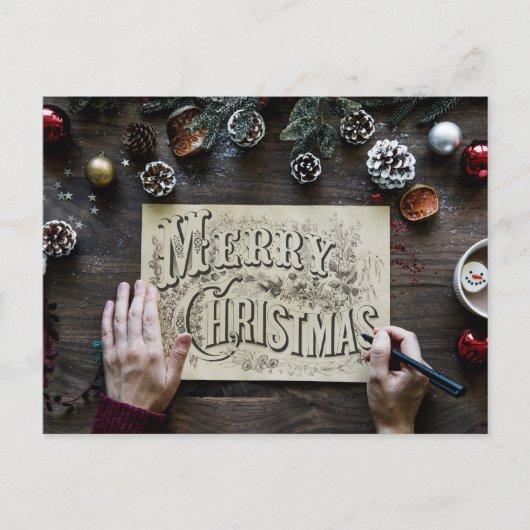 Simpele vrolijke kerst briefkaart (Voorkant)