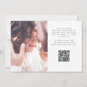 Simpele wensen | Twee foto bruiloft QR-code Save The Date (Achterkant)