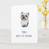 Simpele Westie West Highland Terrier Vaderdag Kaart (Gele Bloem)