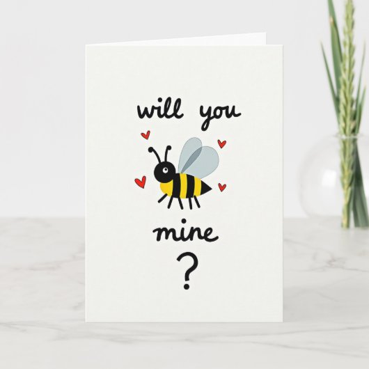 Simpele Will You Bee Mine Kaart (Voorkant)
