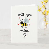 Simpele Will You Bee Mine Kaart (Gele Bloem)