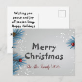 simpele witte kerst briefkaart (Voorkant / Achterkant)