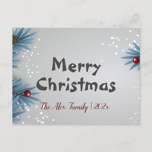 simpele witte kerst briefkaart (Voorkant)