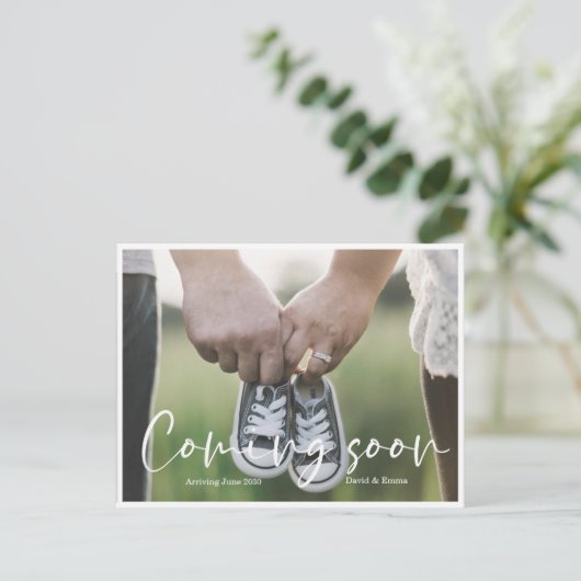 Simpele zwangerschap aankondigings briefkaart (Staand voorkant)