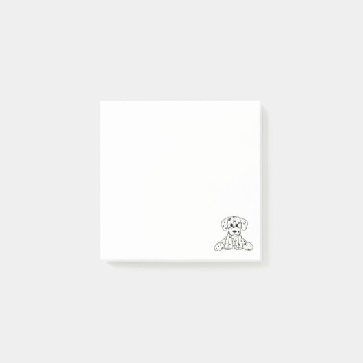 Simpele zwarte omtrek van een Dalmatische gevulde Post-it® Notes (Voorkant)